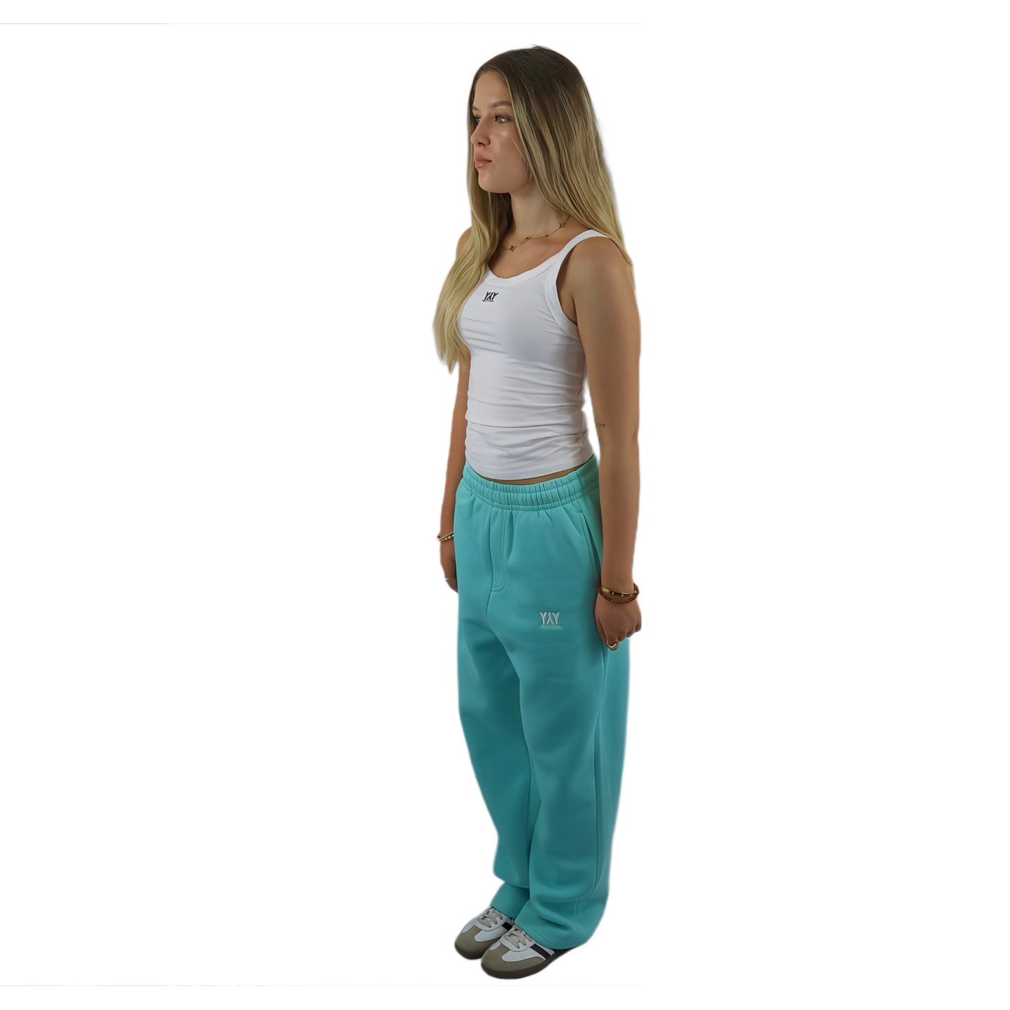 OPEN LEG JOGGER WATER BLUE