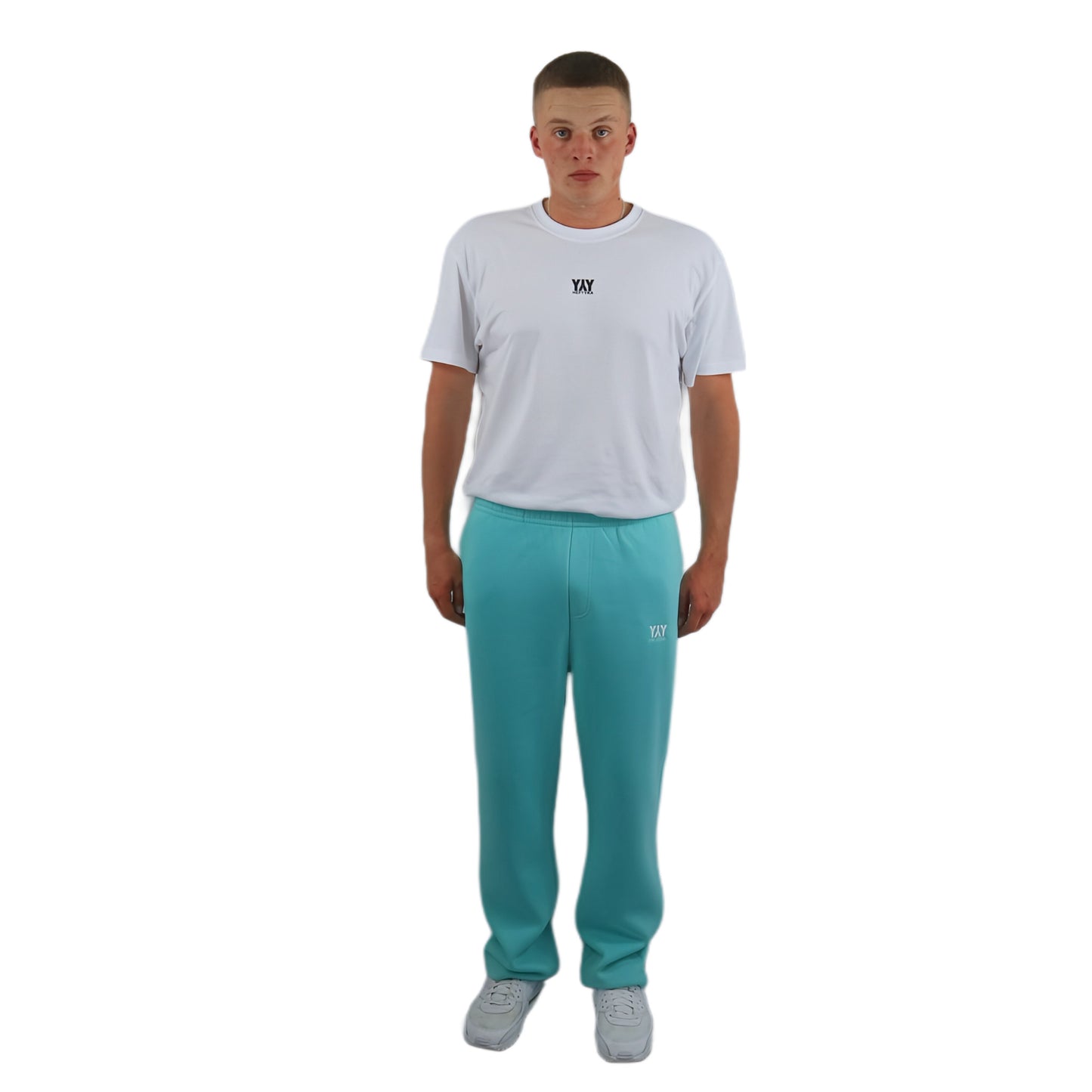 OPEN LEG JOGGER WATER BLUE
