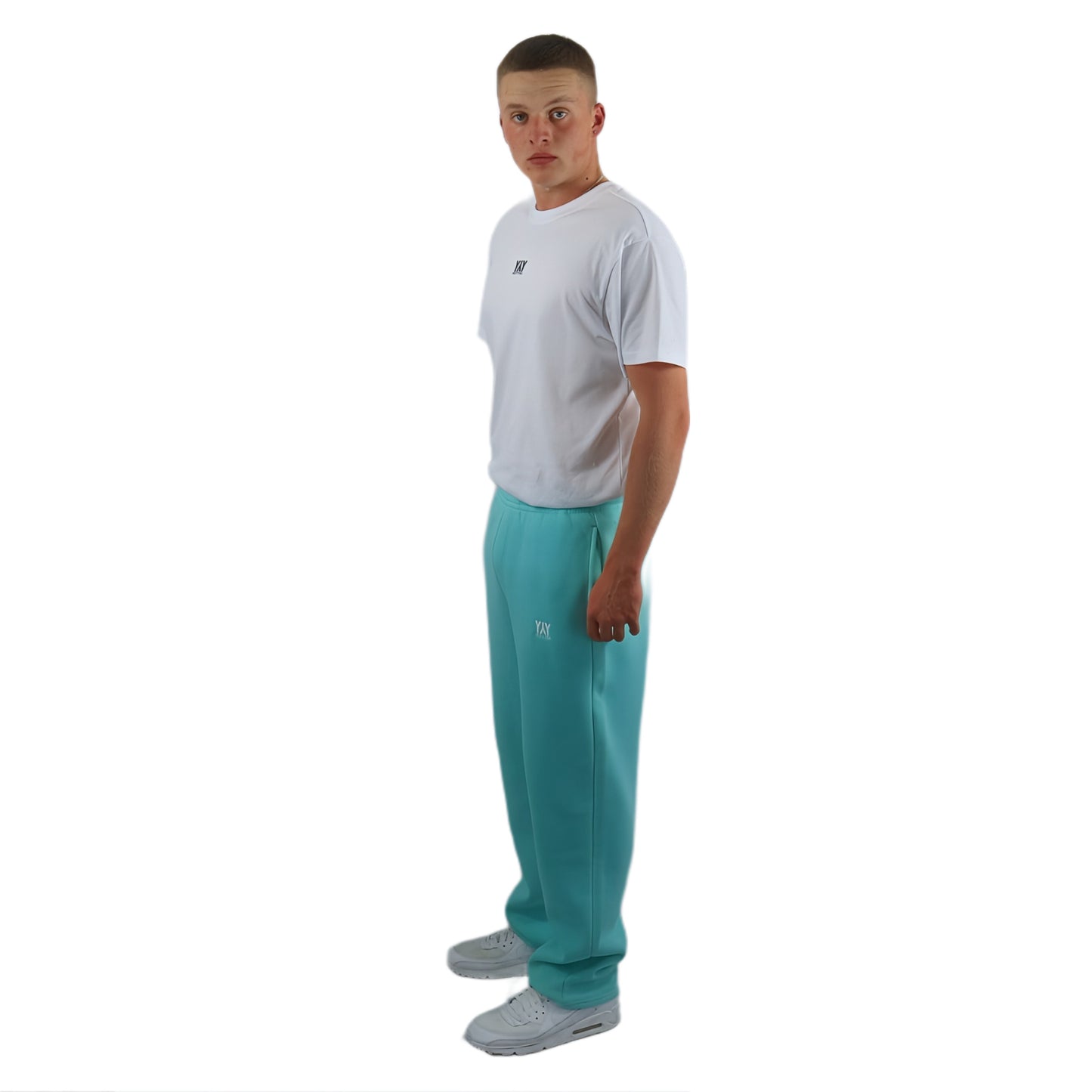 OPEN LEG JOGGER WATER BLUE