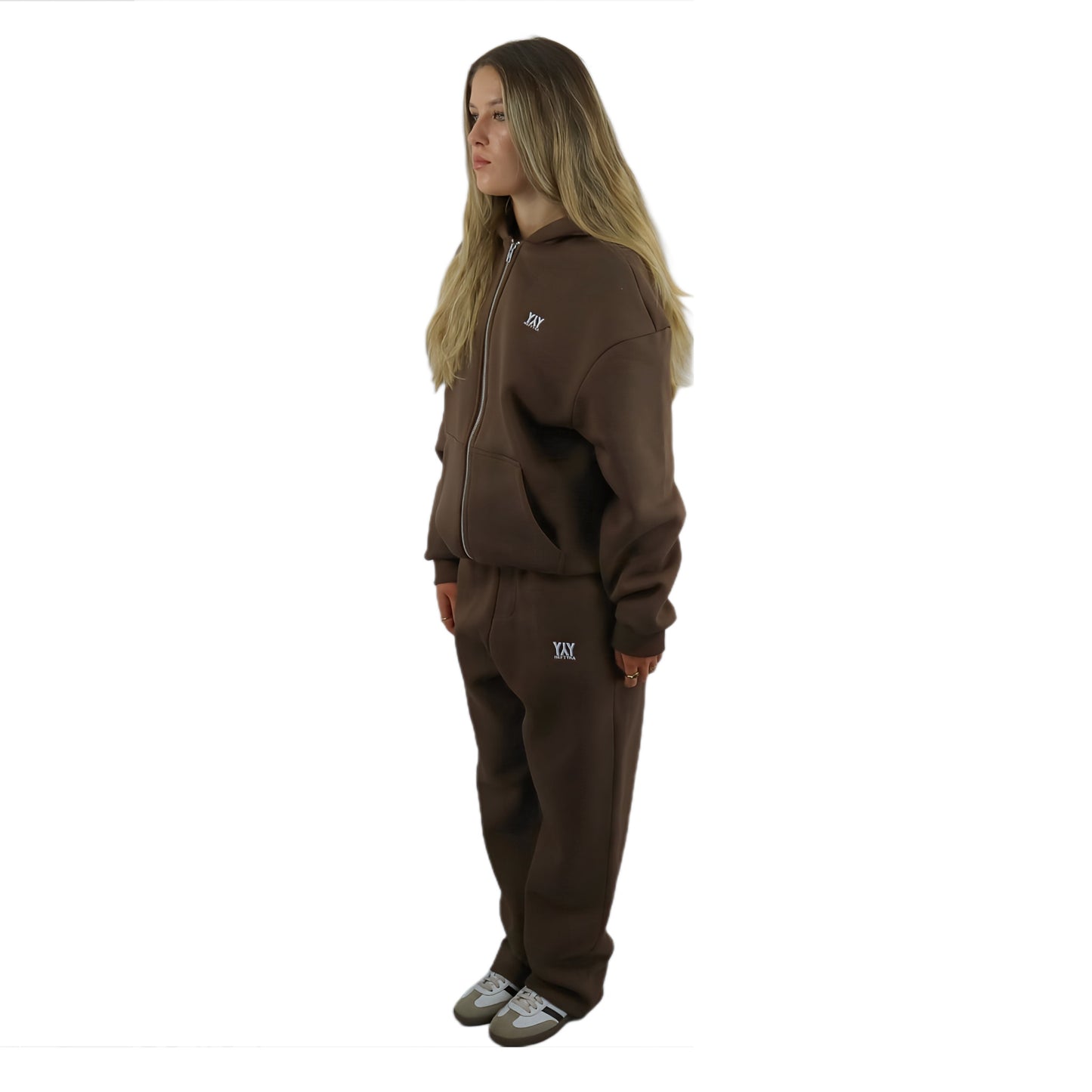 OPEN LEG JOGGER CHOCOLATE BROWN