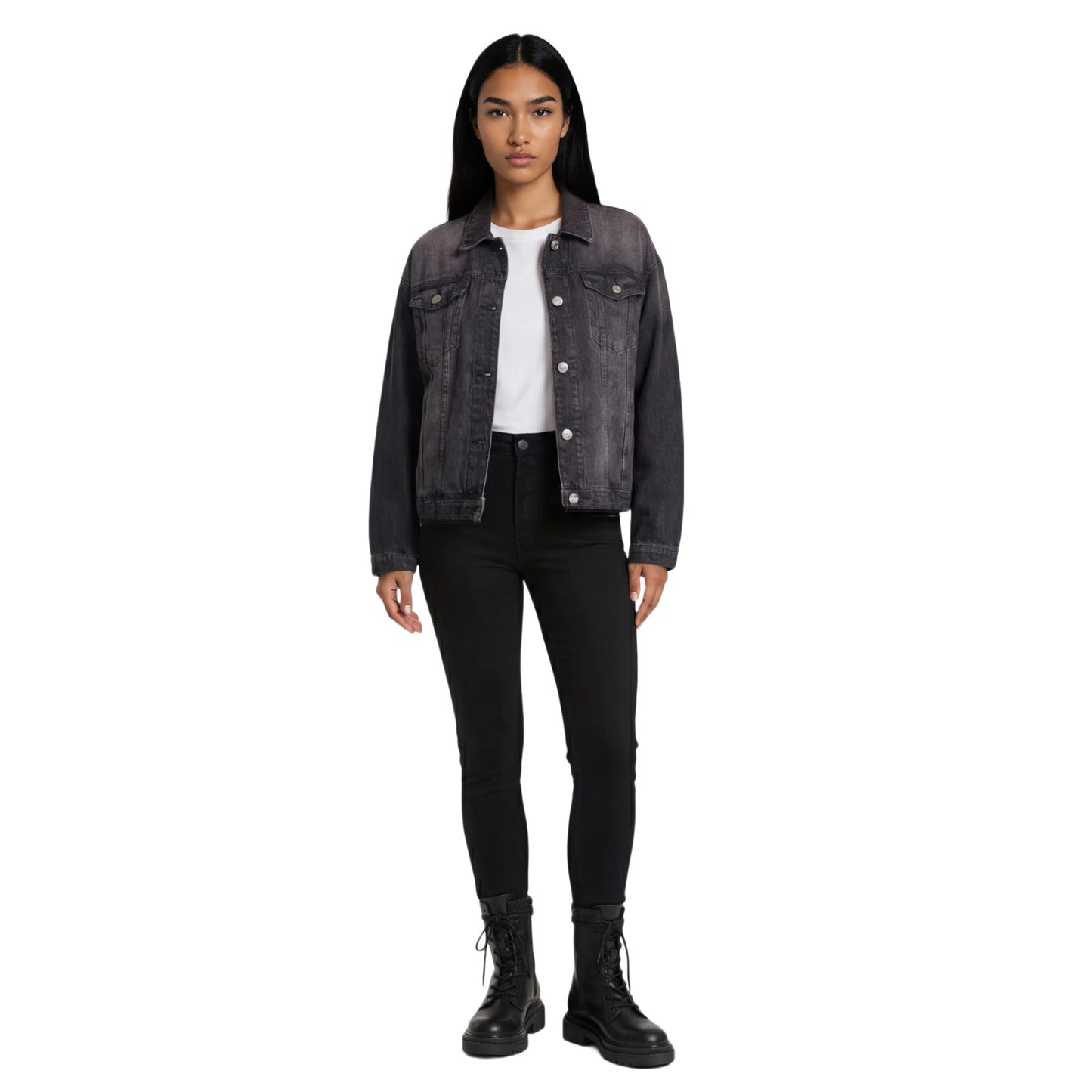DENIM JACKET BLACK WASHED