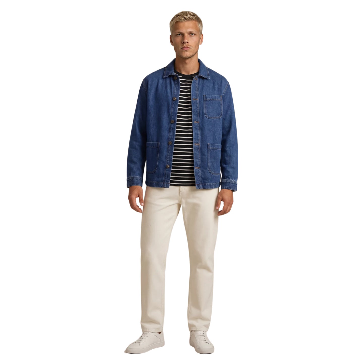 DENIM OVERSHIRT MID BLUE