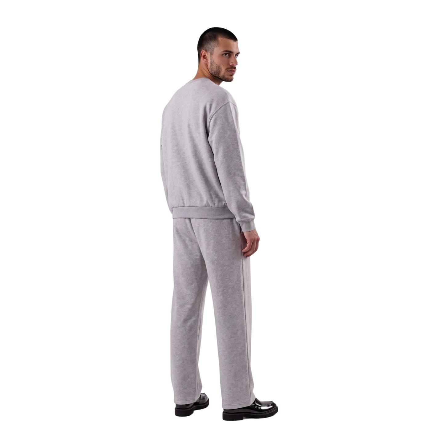 CREW NECK LOOSE FIT HEATHER GREY