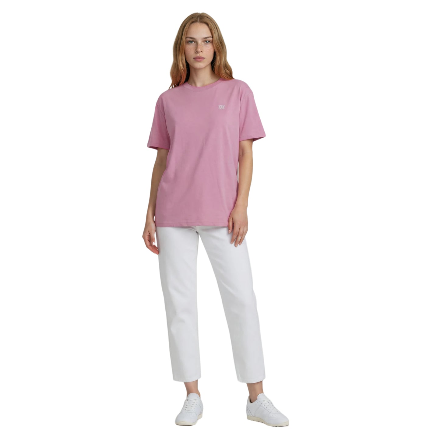 COTTON RELAXED FIT TEE SOFT ROSE