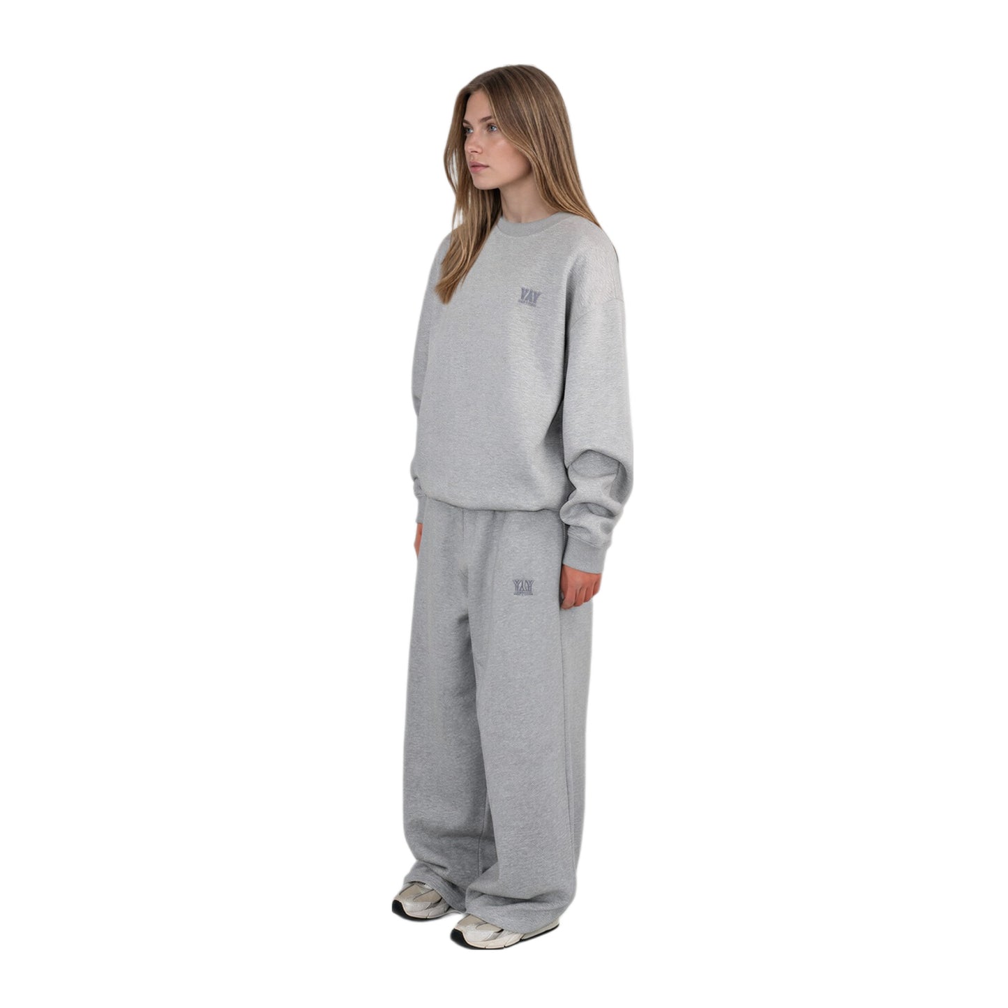 CREW NECK LOOSE FIT HEATHER GREY