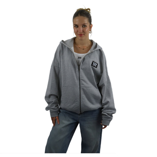 ZIP HOODIE HEAVY HEATHER GREY