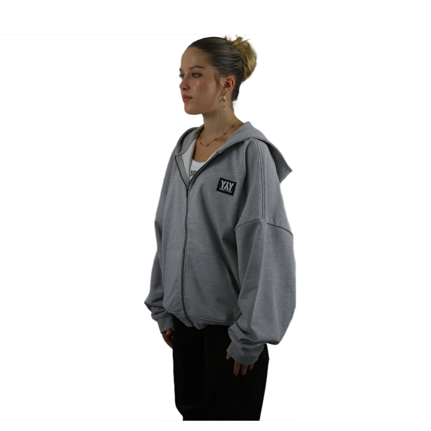 ZIP HOODIE HEAVY HEATHER GREY