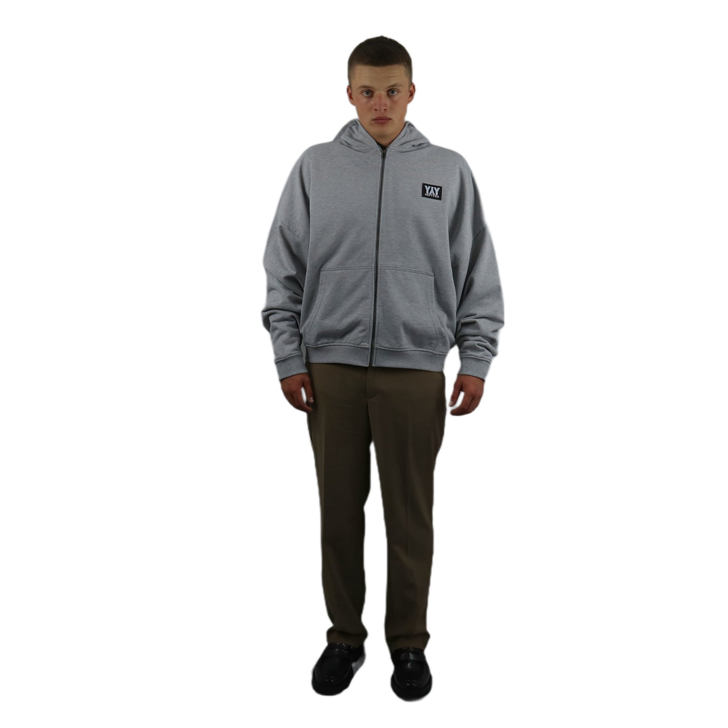 ZIP HOODIE HEAVY HEATHER GREY