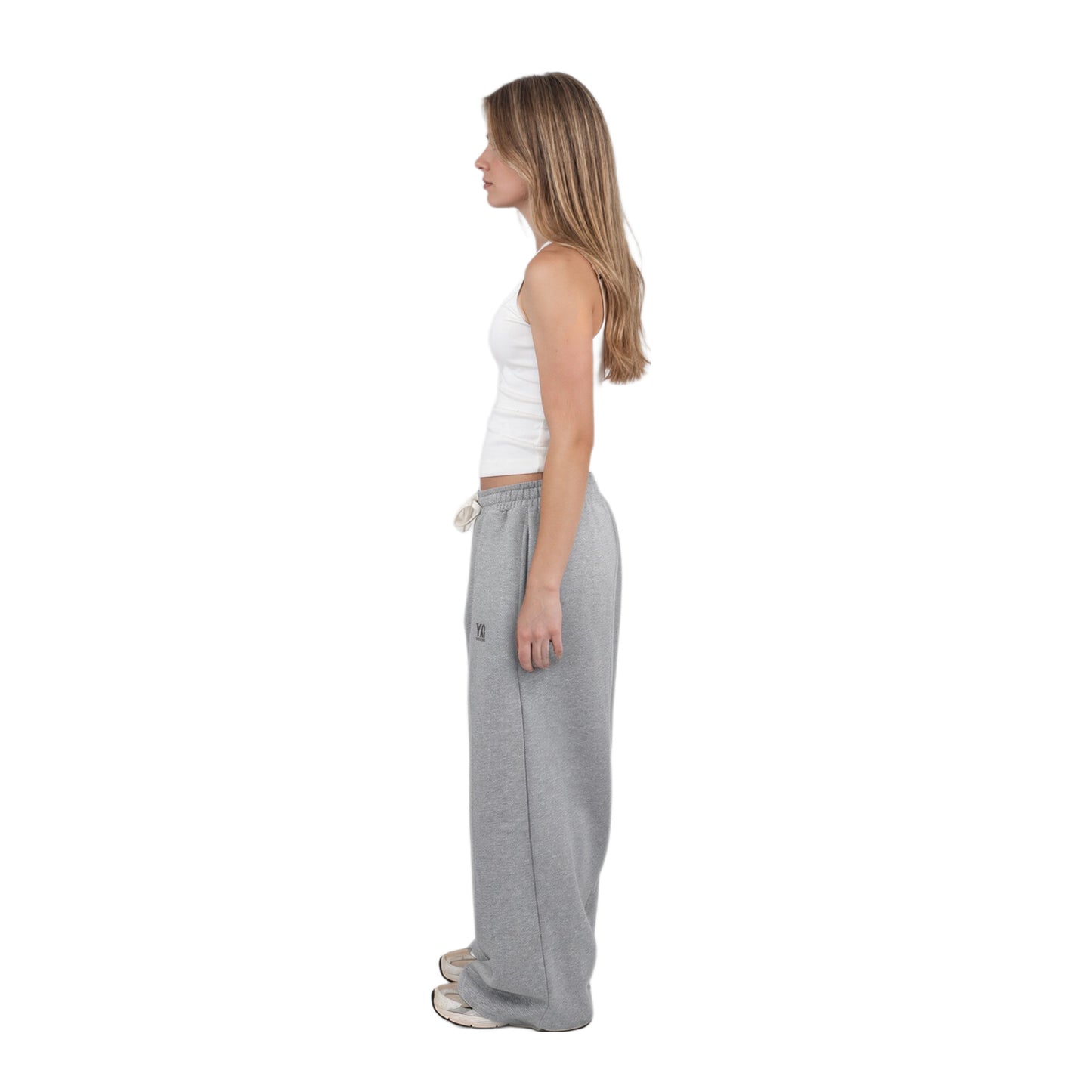 WIDE LEG JOGGER HEATHER GREY
