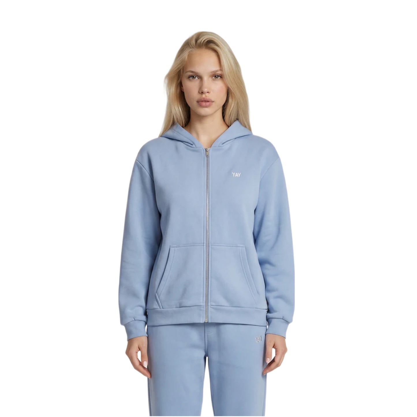 ZIP HOODIE SOFT BLUE