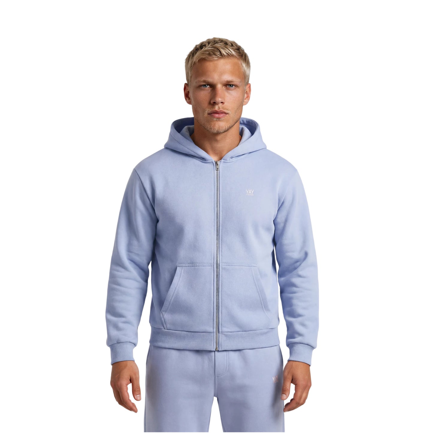 ZIP HOODIE SOFT BLUE