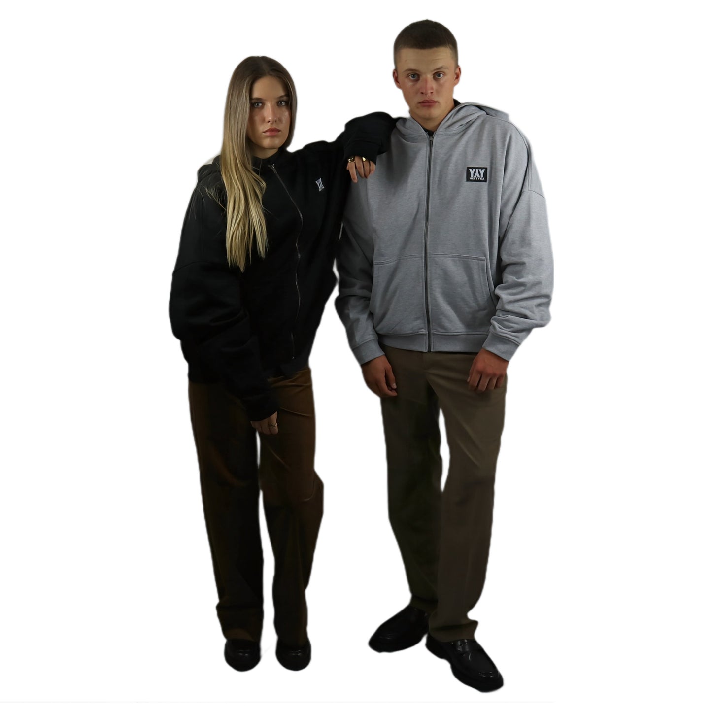 ZIP HOODIE HEAVY HEATHER GREY