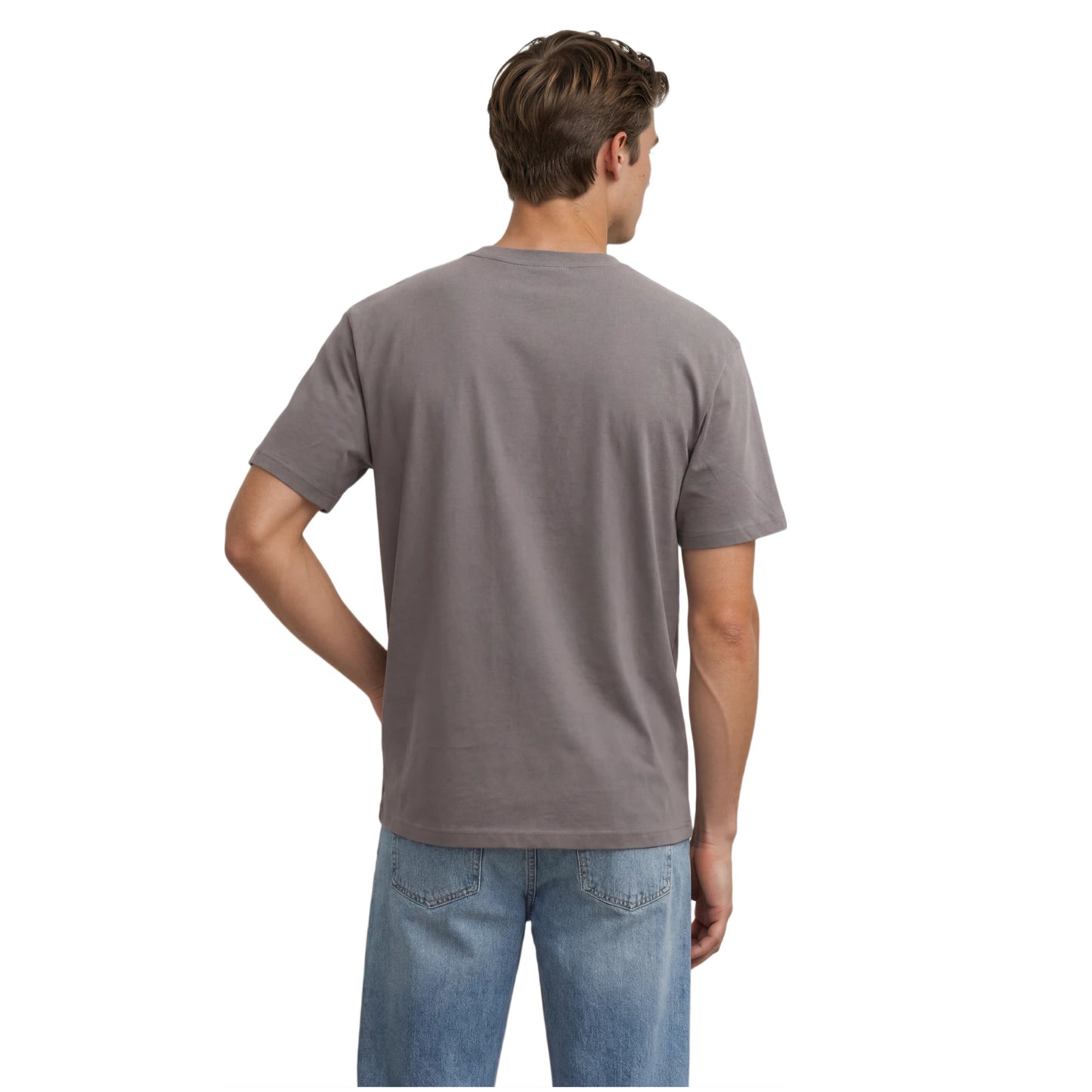 COTTON RELAXED FIT TEE LIGHT GREY
