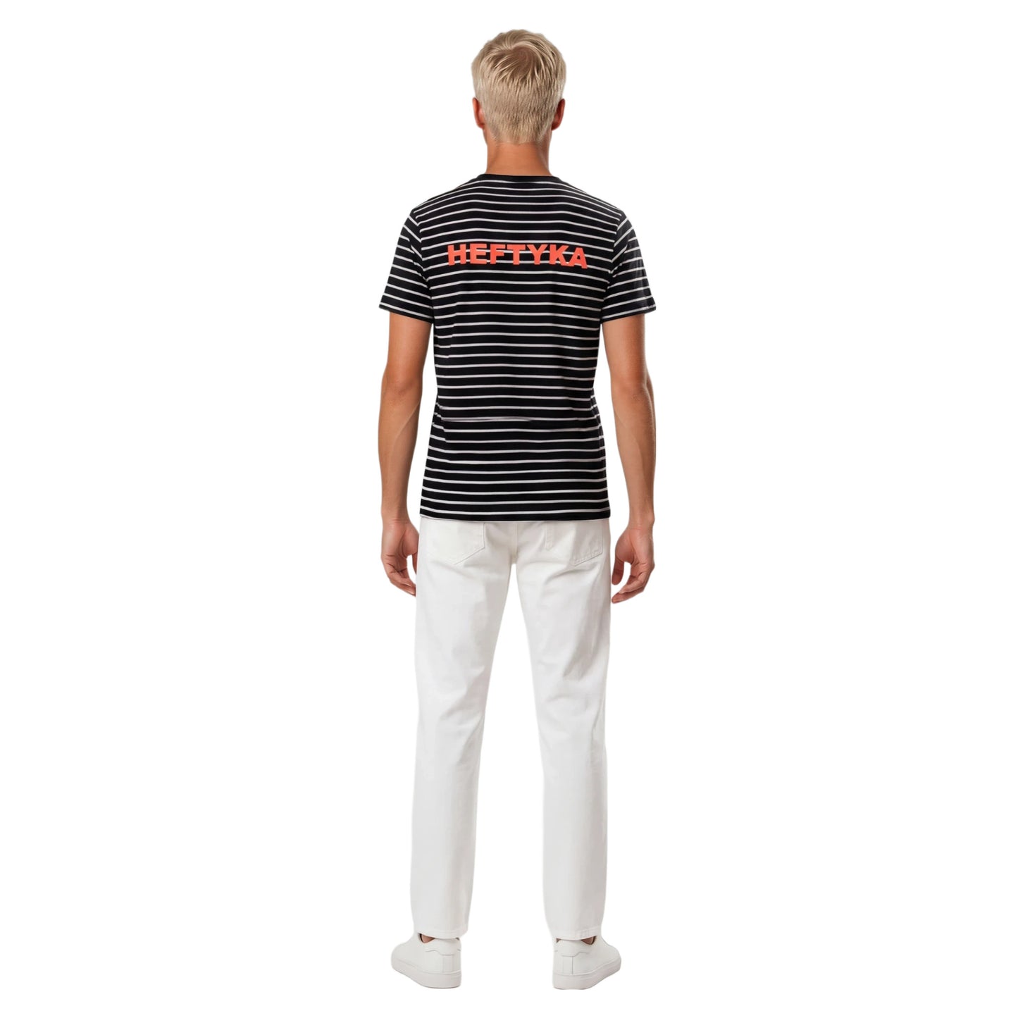 STRIPE TEE NEON ORANGE