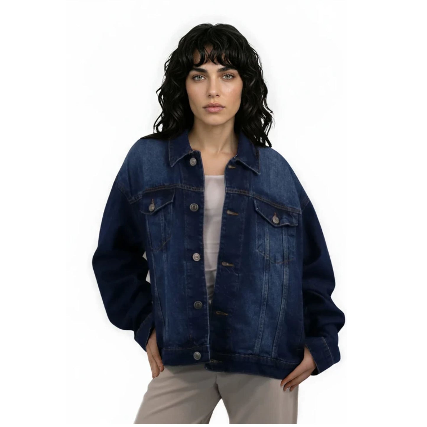 DENIM JACKET MID BLUE WASHED