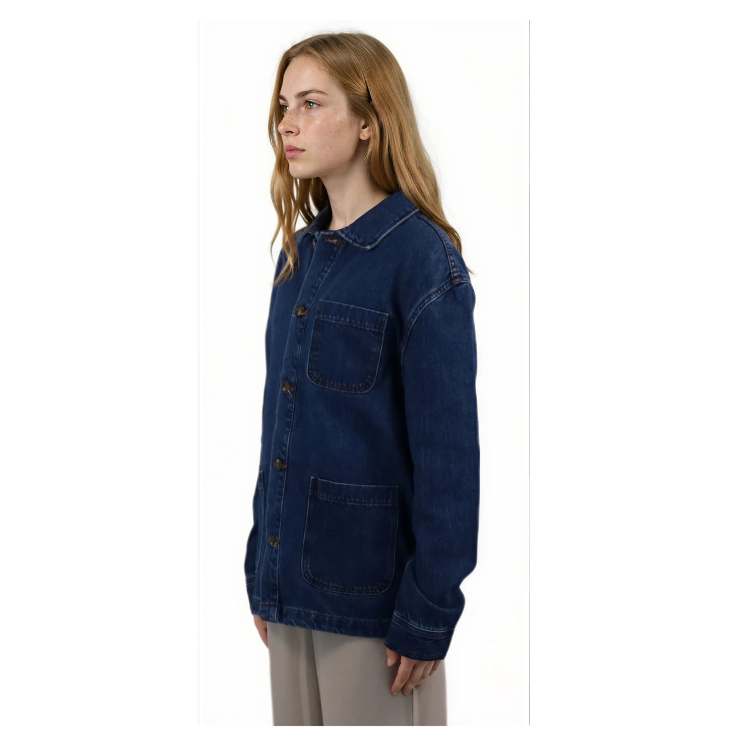 DENIM OVERSHIRT MID BLUE