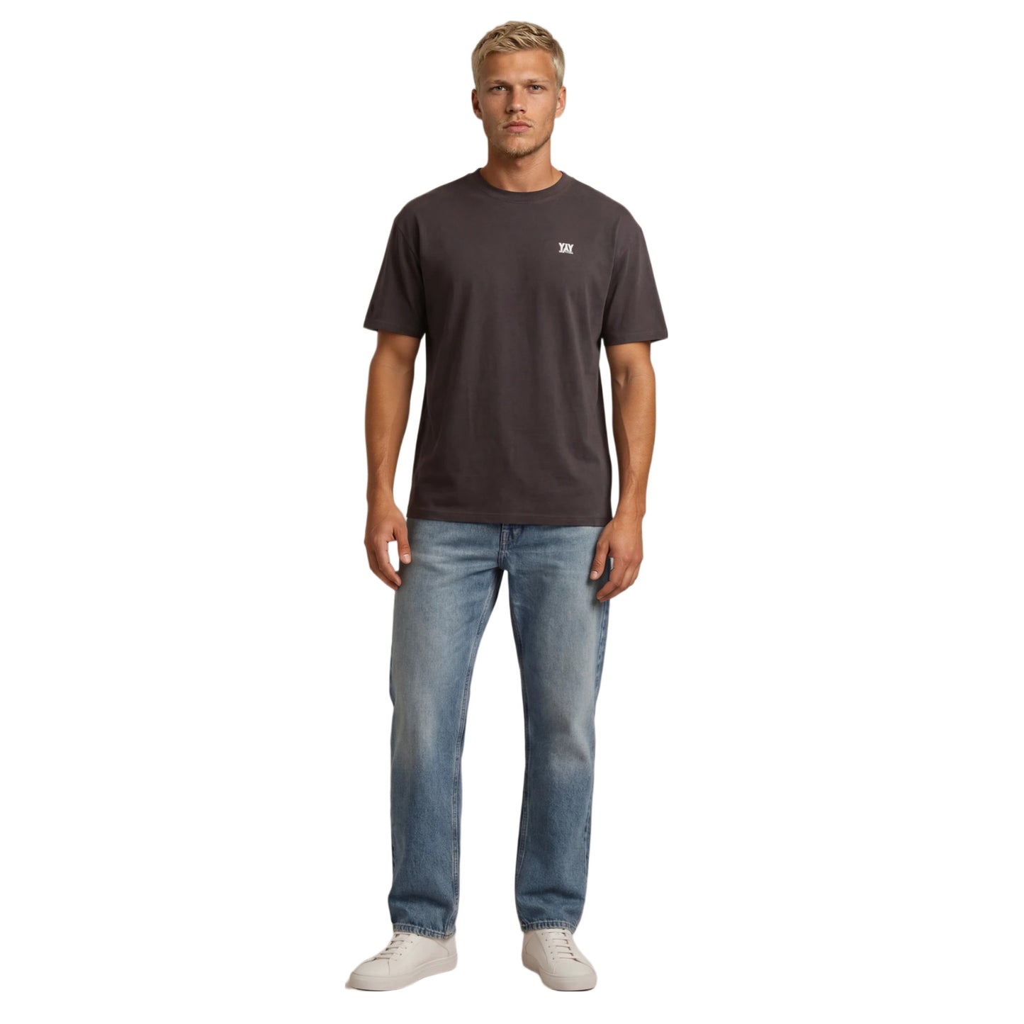 COTTON RELAXED FIT TEE ANTHRACITE
