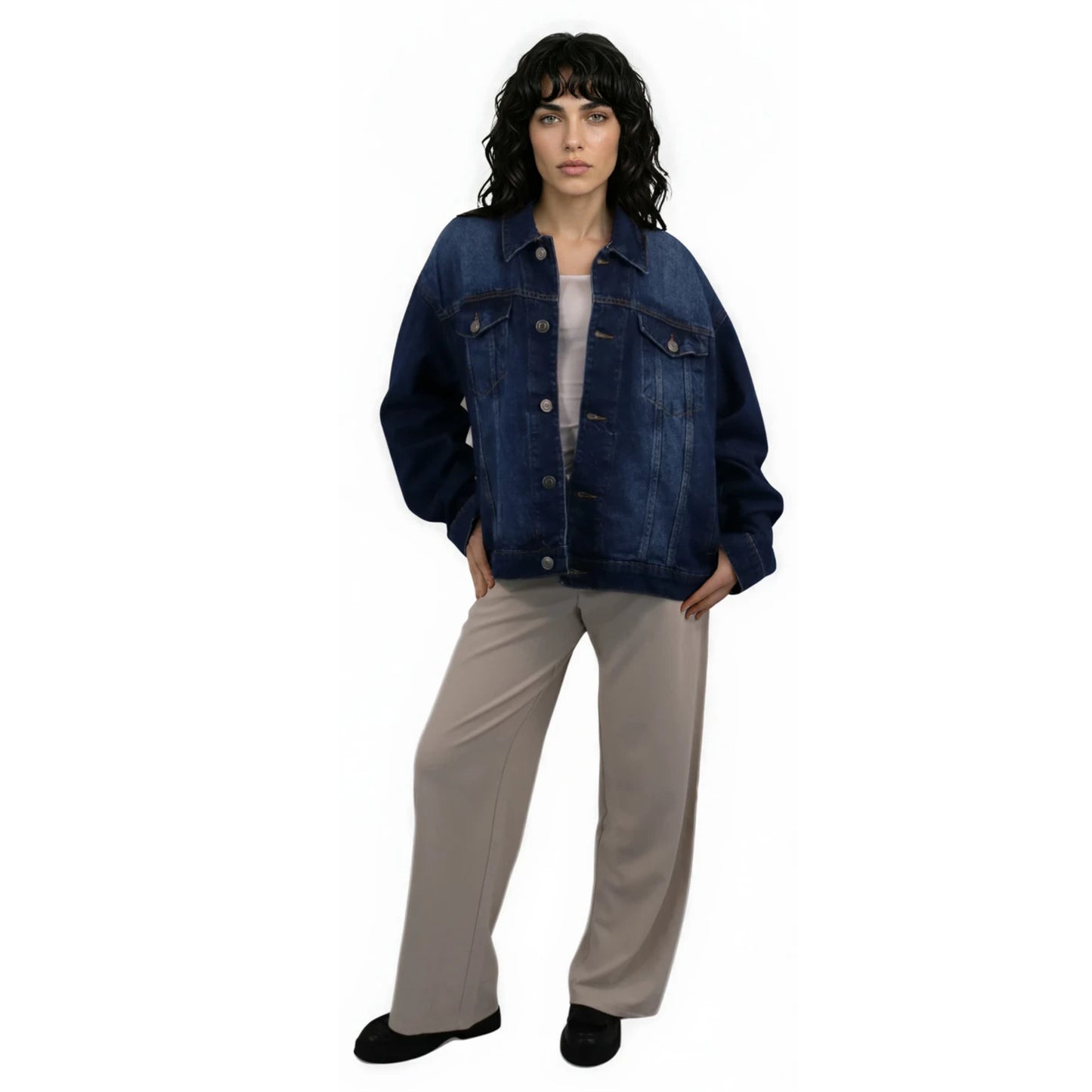 DENIM JACKET MID BLUE WASHED