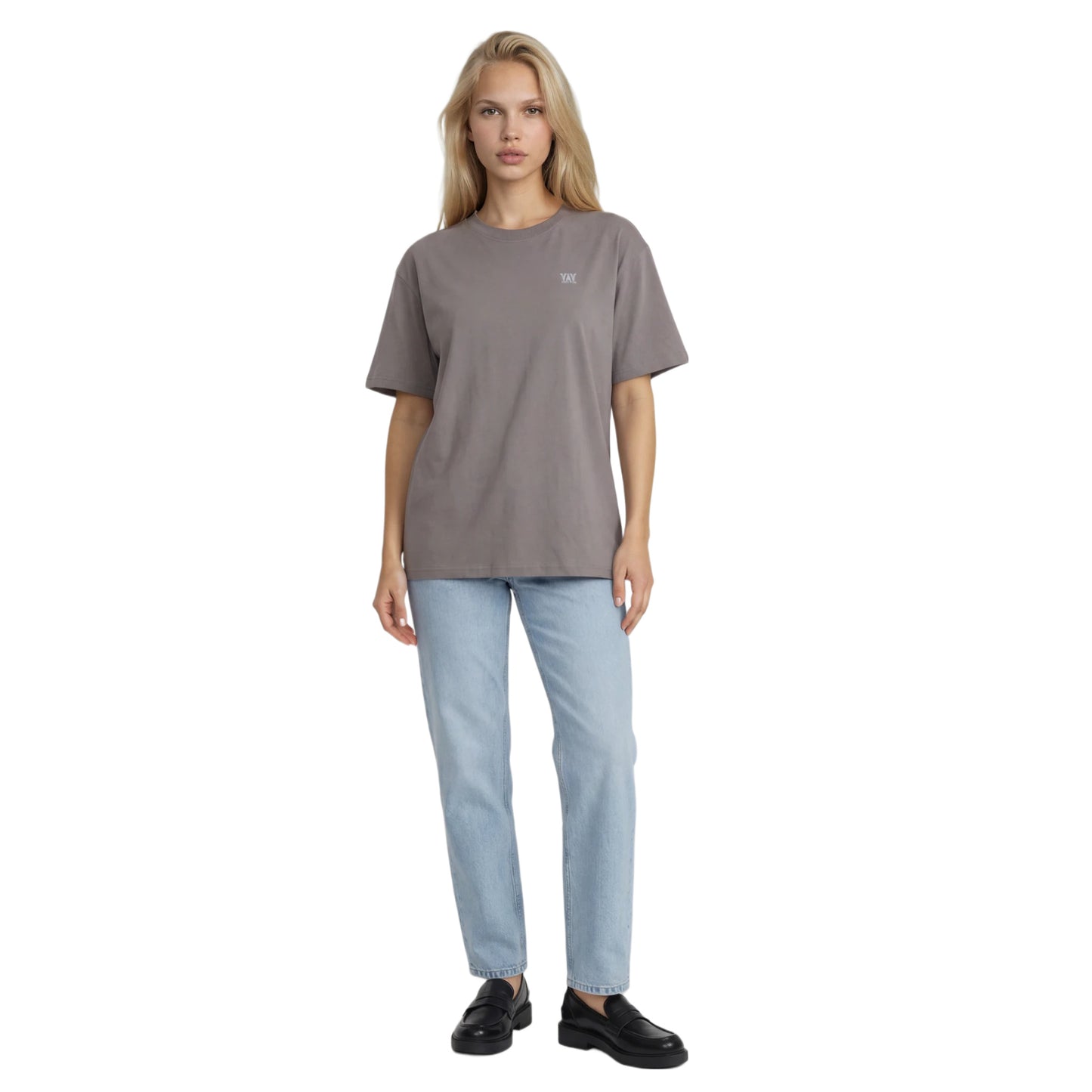 COTTON RELAXED FIT TEE LIGHT GREY