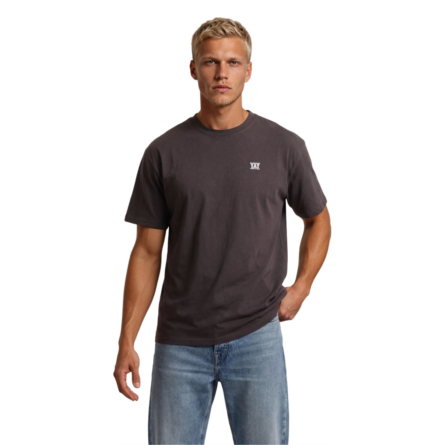 COTTON RELAXED FIT TEE ANTHRACITE