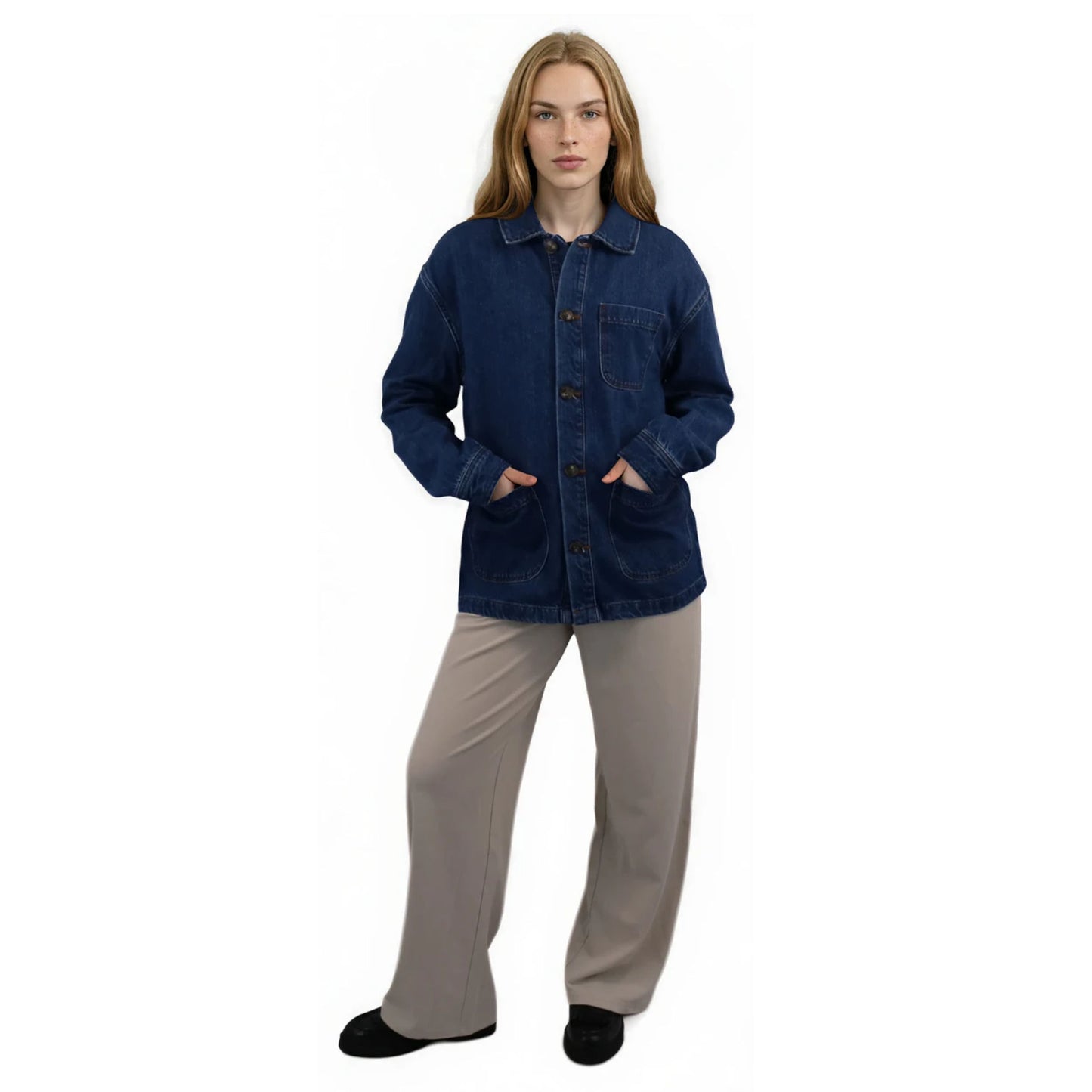 DENIM OVERSHIRT MID BLUE
