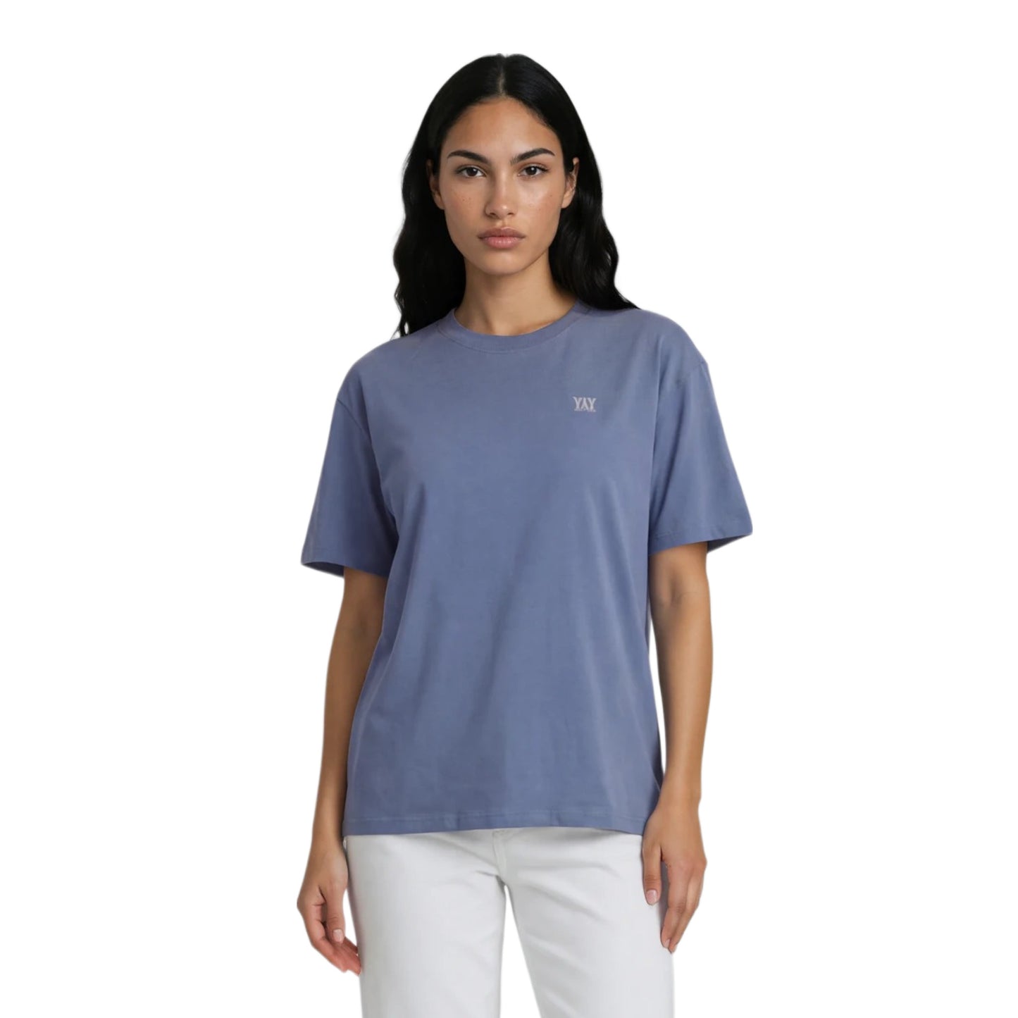 COTTON RELAXED FIT TEE SOFT BLUE