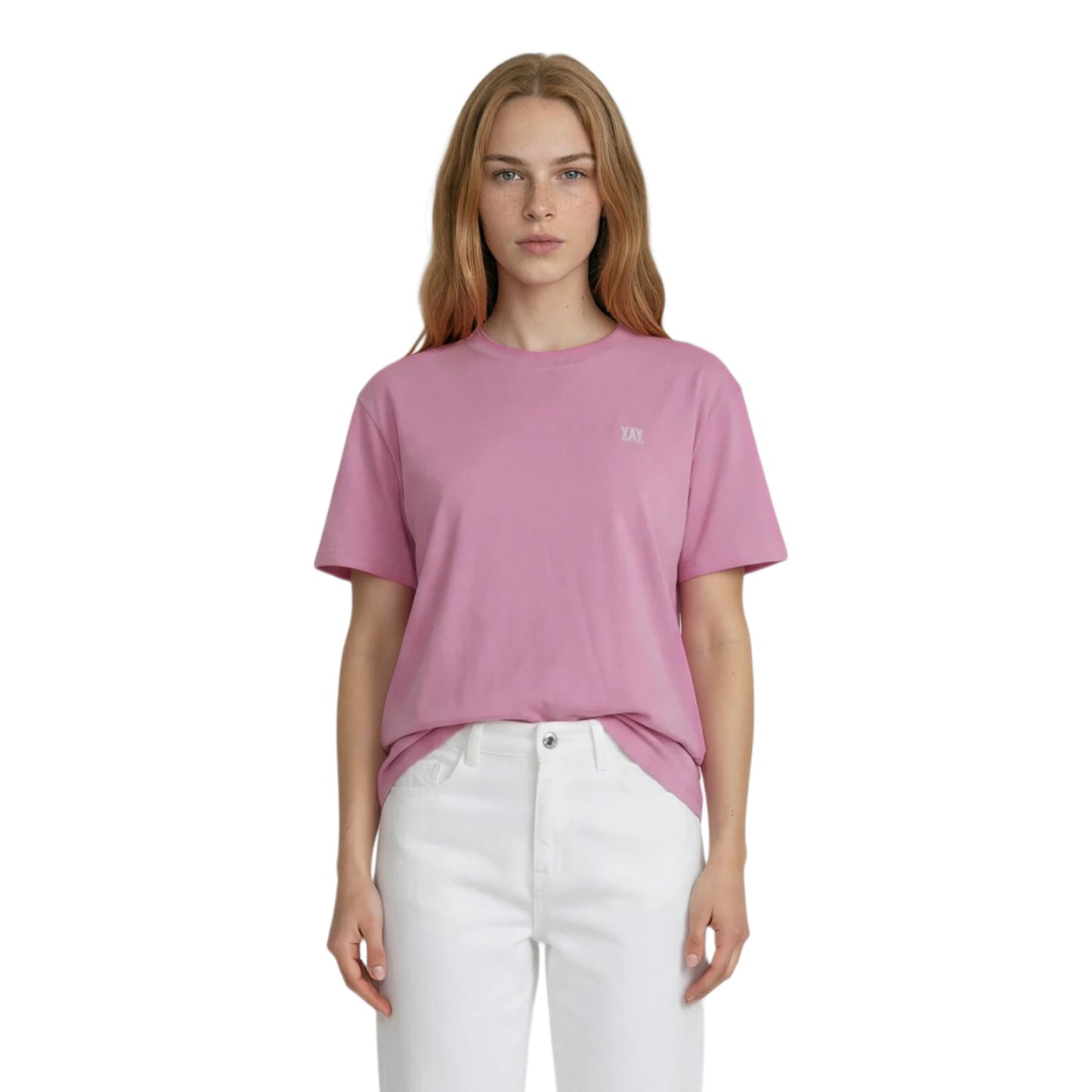 COTTON RELAXED FIT TEE SOFT ROSE