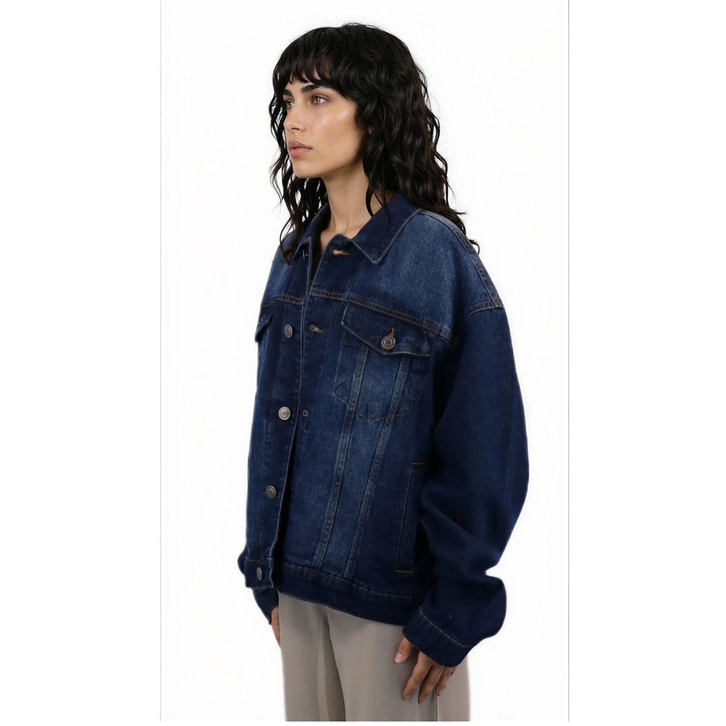 DENIM JACKET MID BLUE WASHED