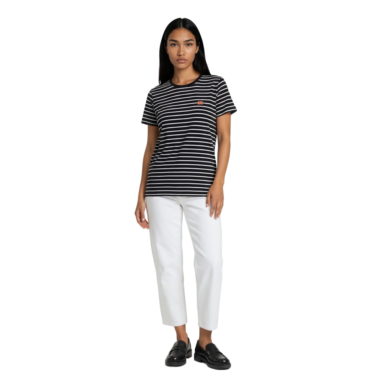 STRIPE TEE NEON ORANGE