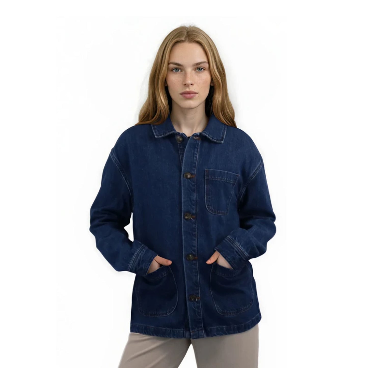 DENIM OVERSHIRT MID BLUE