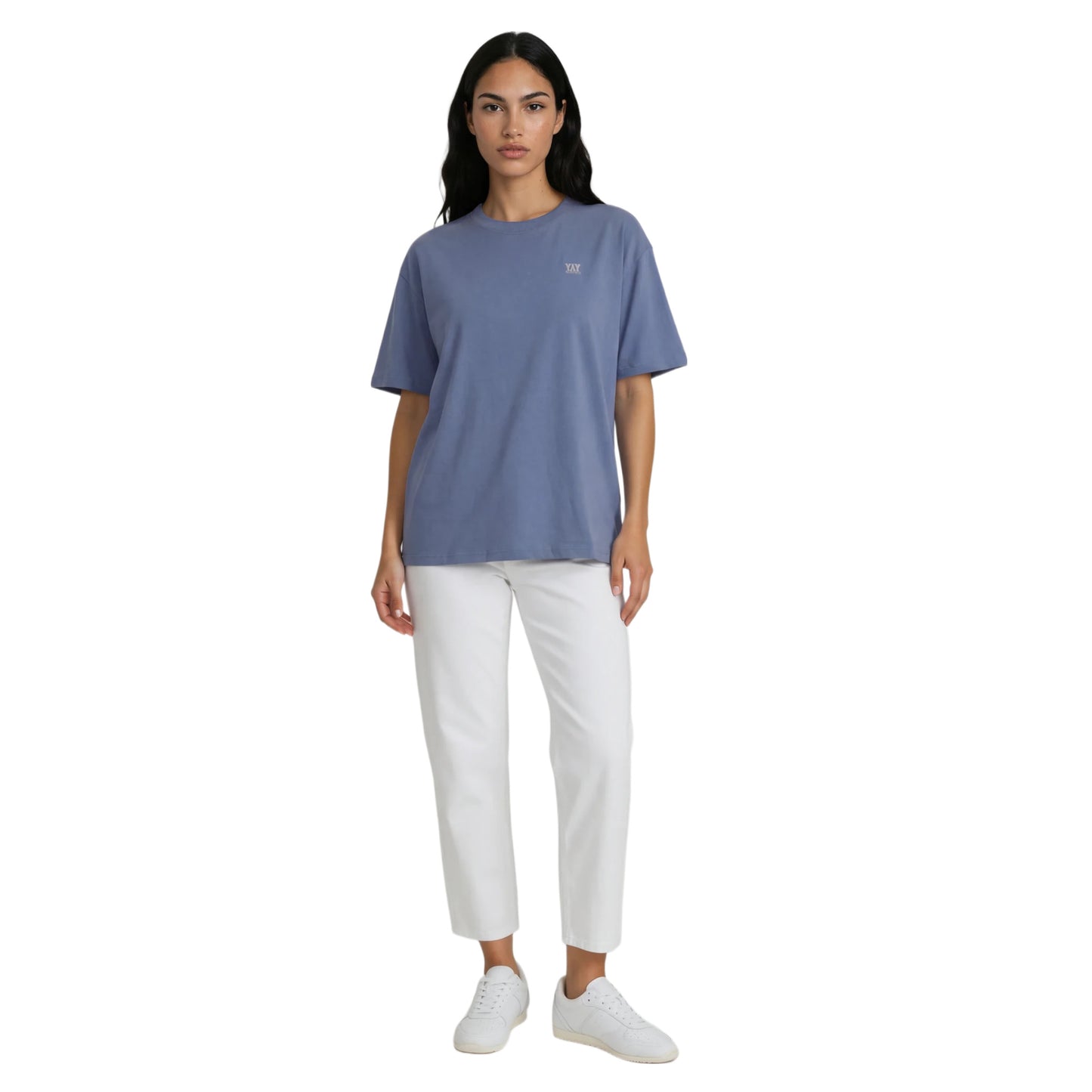 COTTON RELAXED FIT TEE SOFT BLUE