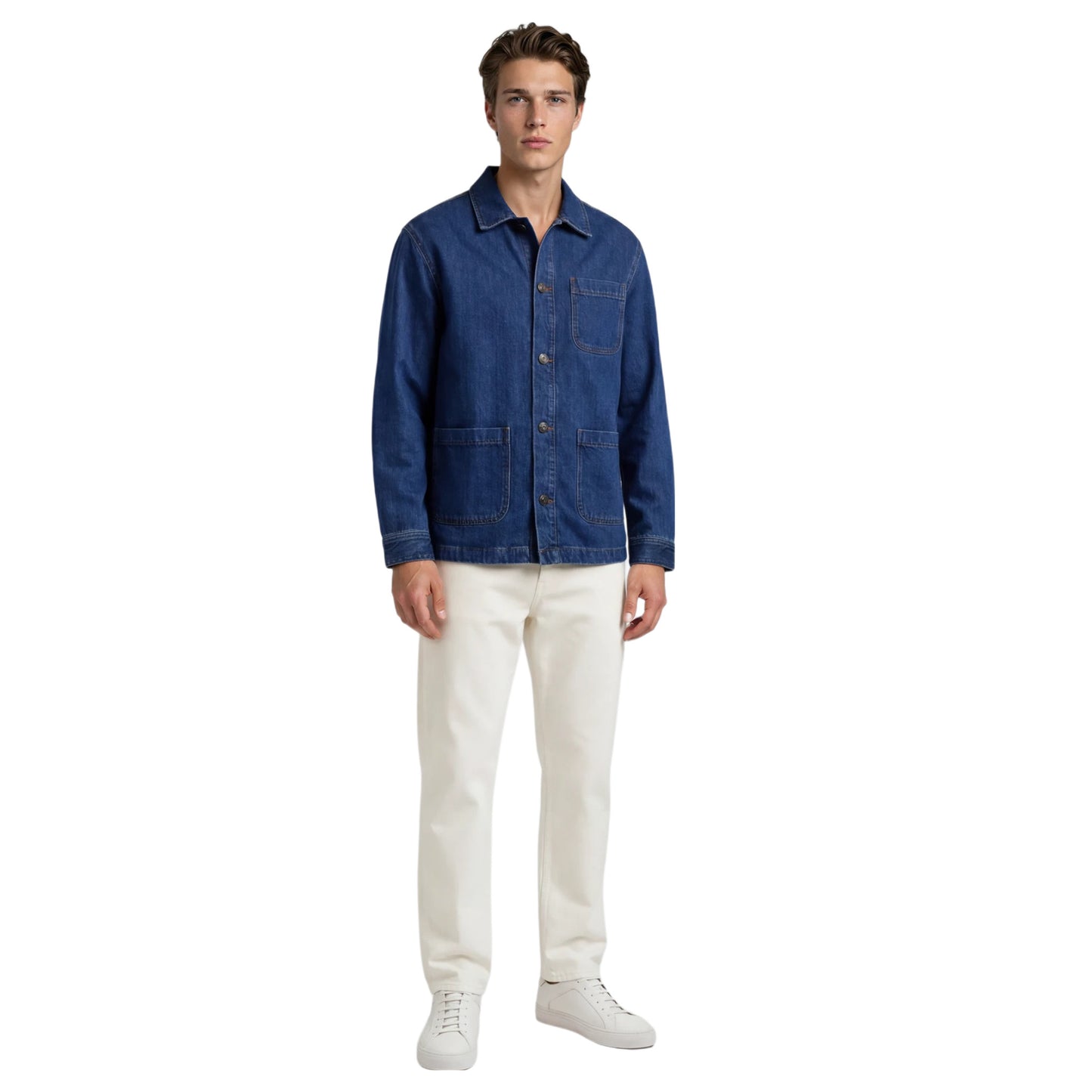 DENIM OVERSHIRT MID BLUE