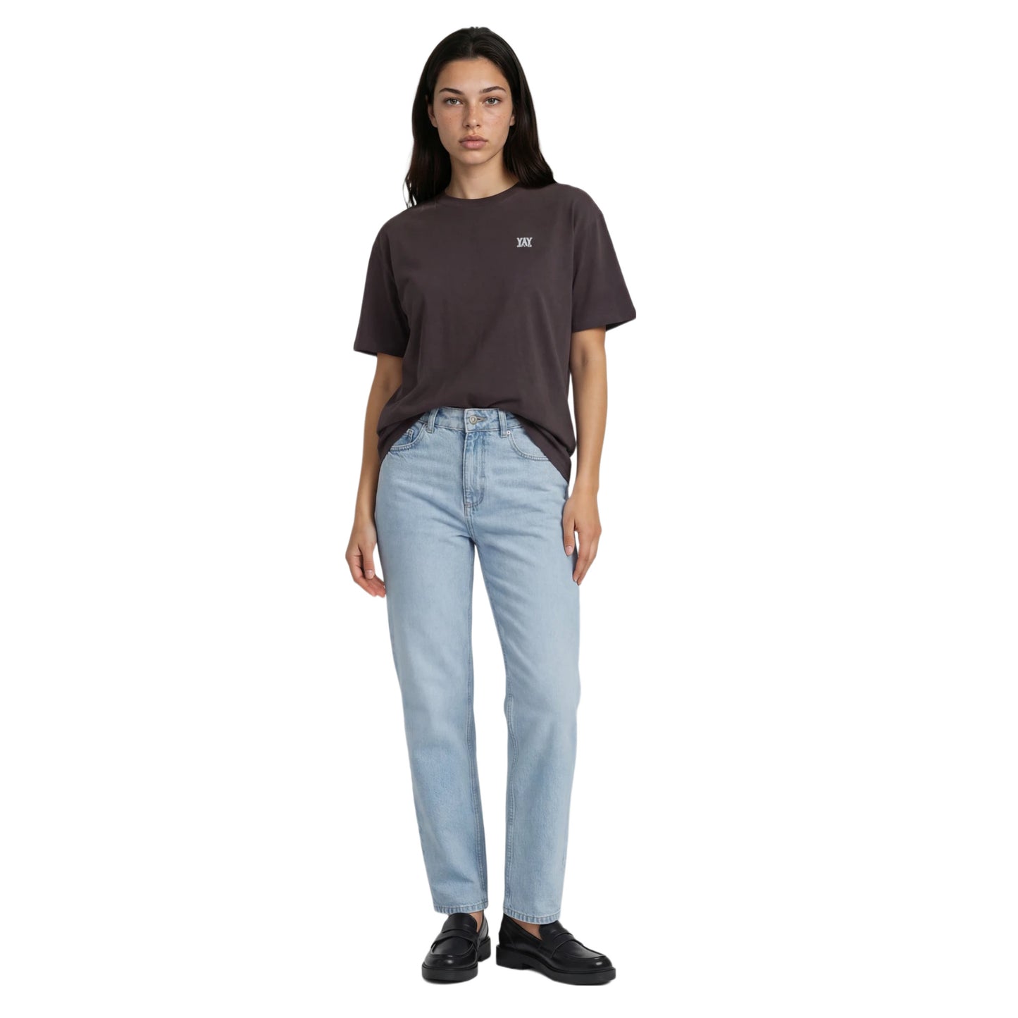 COTTON RELAXED FIT TEE ANTHRACITE