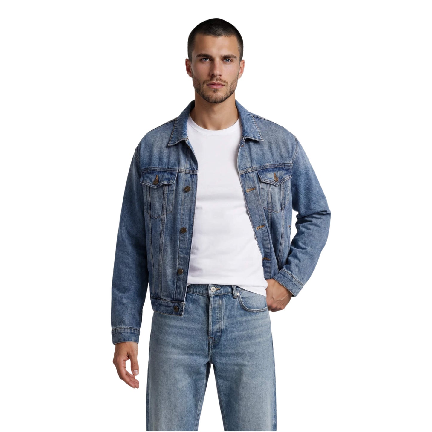 DENIM JACKET LIGHT BLUE WASHED