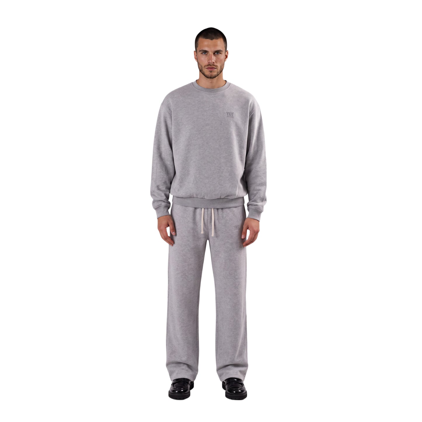 CREW NECK LOOSE FIT HEATHER GREY