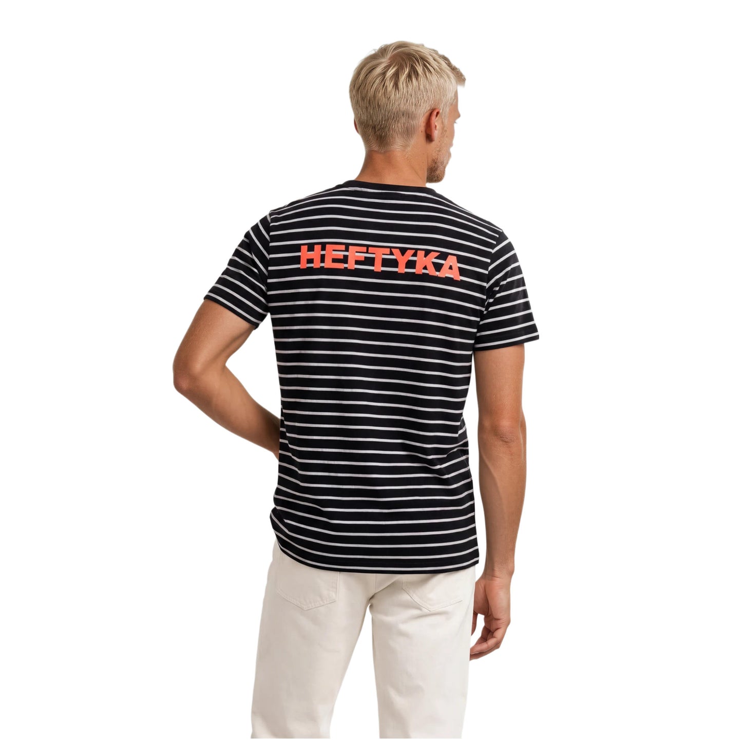 STRIPE TEE NEON ORANGE