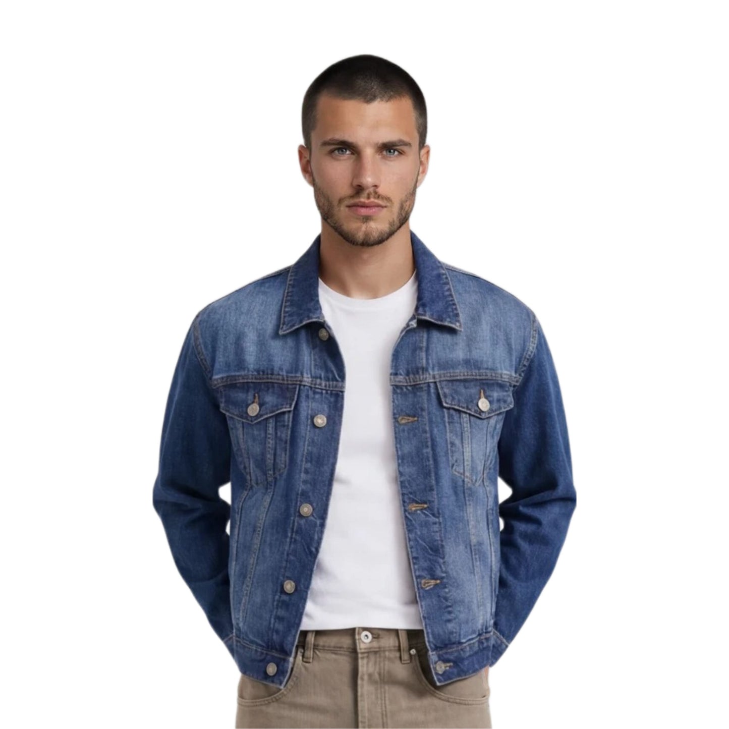 DENIM JACKET MID BLUE WASHED