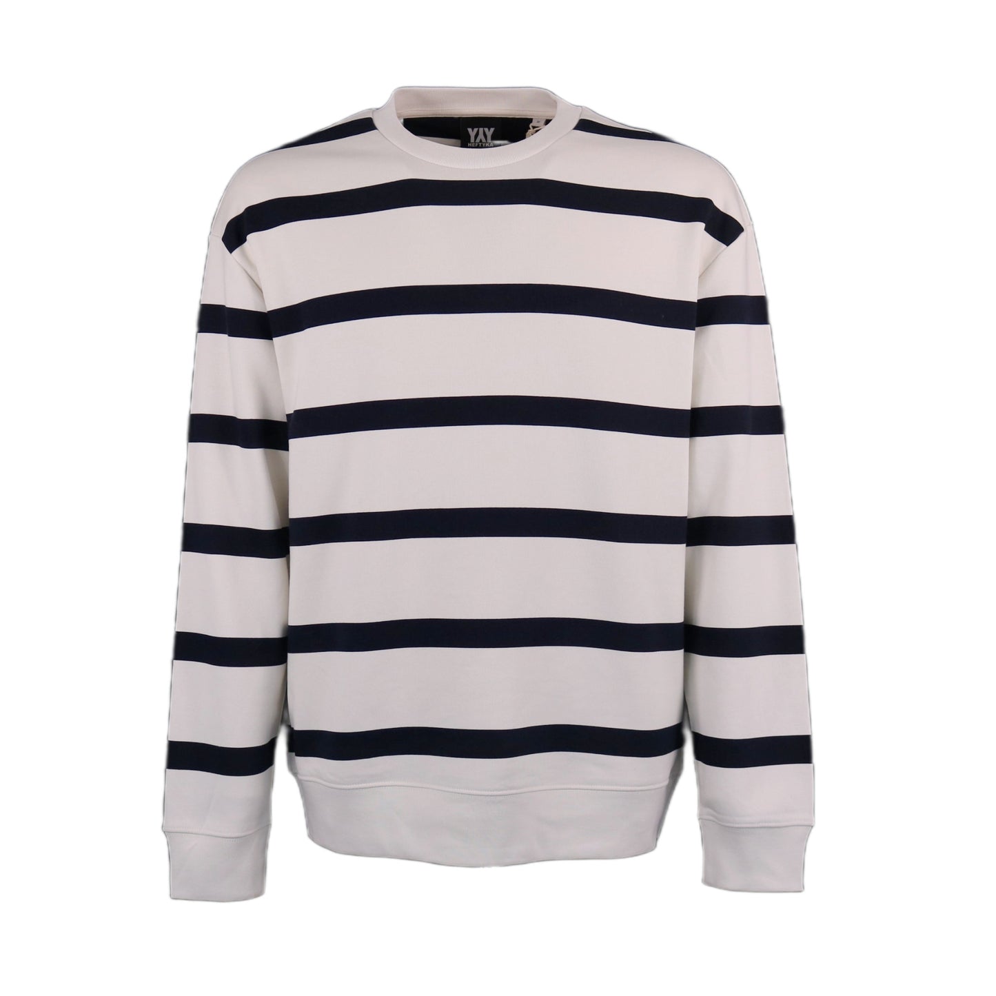 STRIPE CREW NECK SWEAT WHITE NAVY