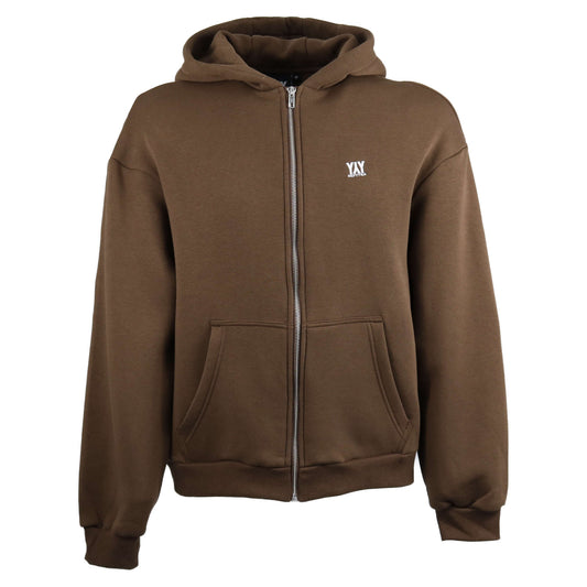 ZIP- HOODIE CHOCOLATE BROWN